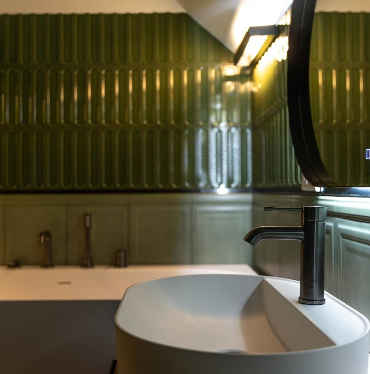 Bathroom renovation tile and vanity work