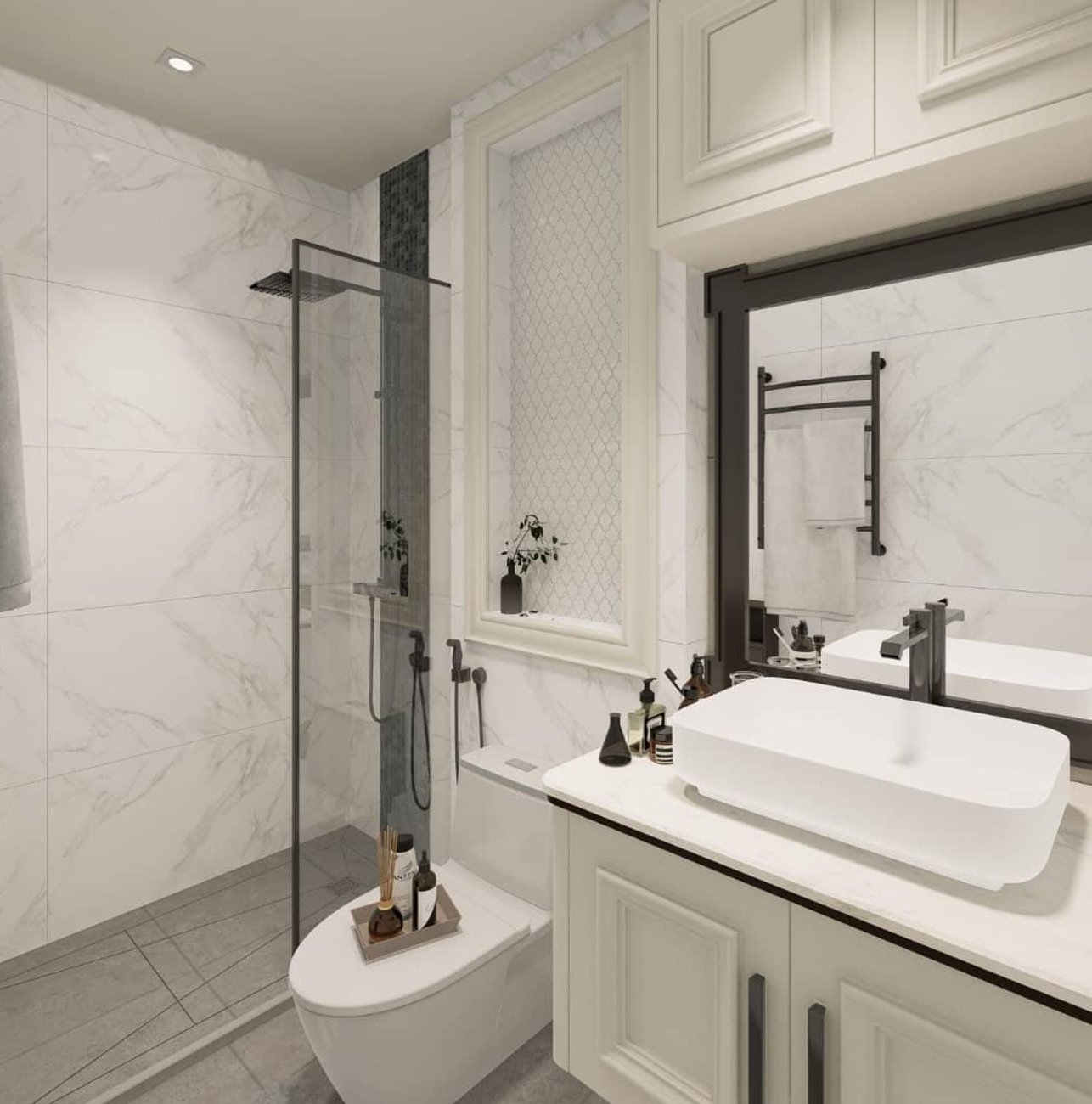 Completed bathroom renovation in Hamilton