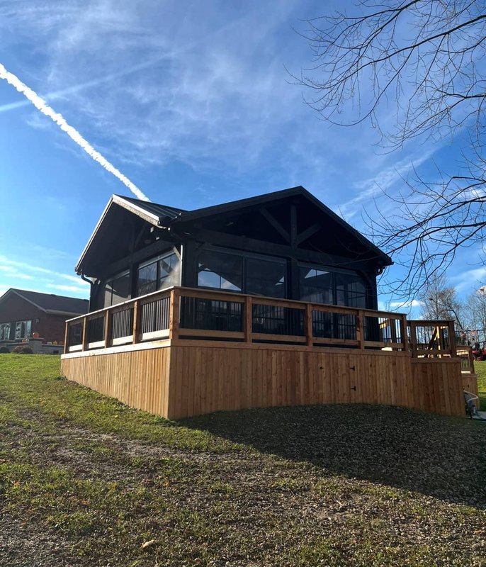 Screened-in porch addition exterior