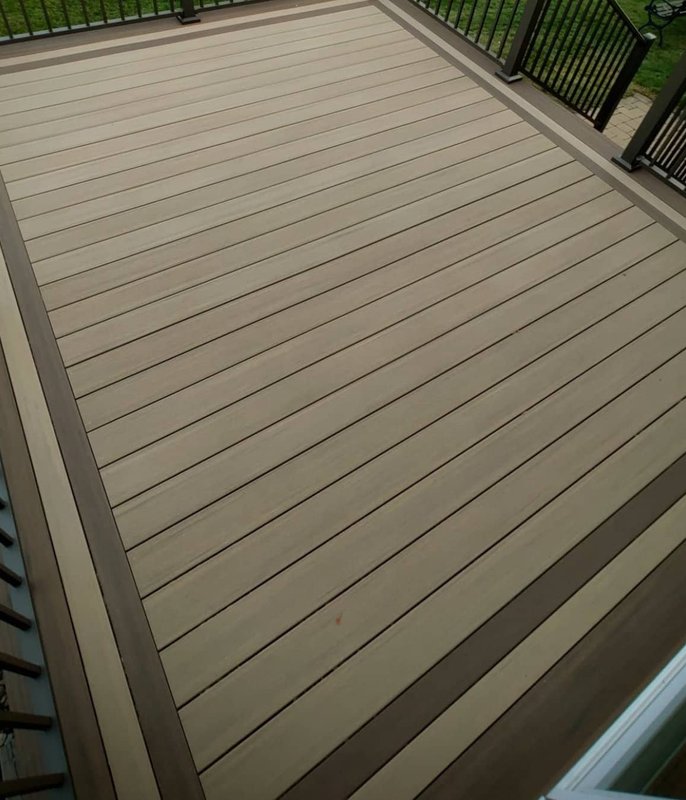 Composite PVC deck surface