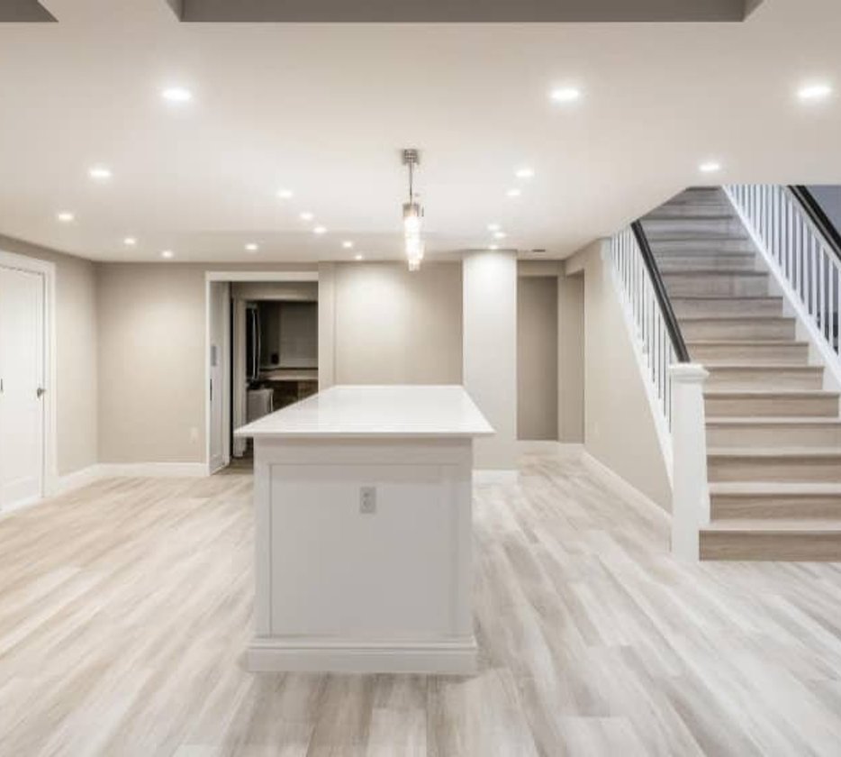 Finished basement with staircase
